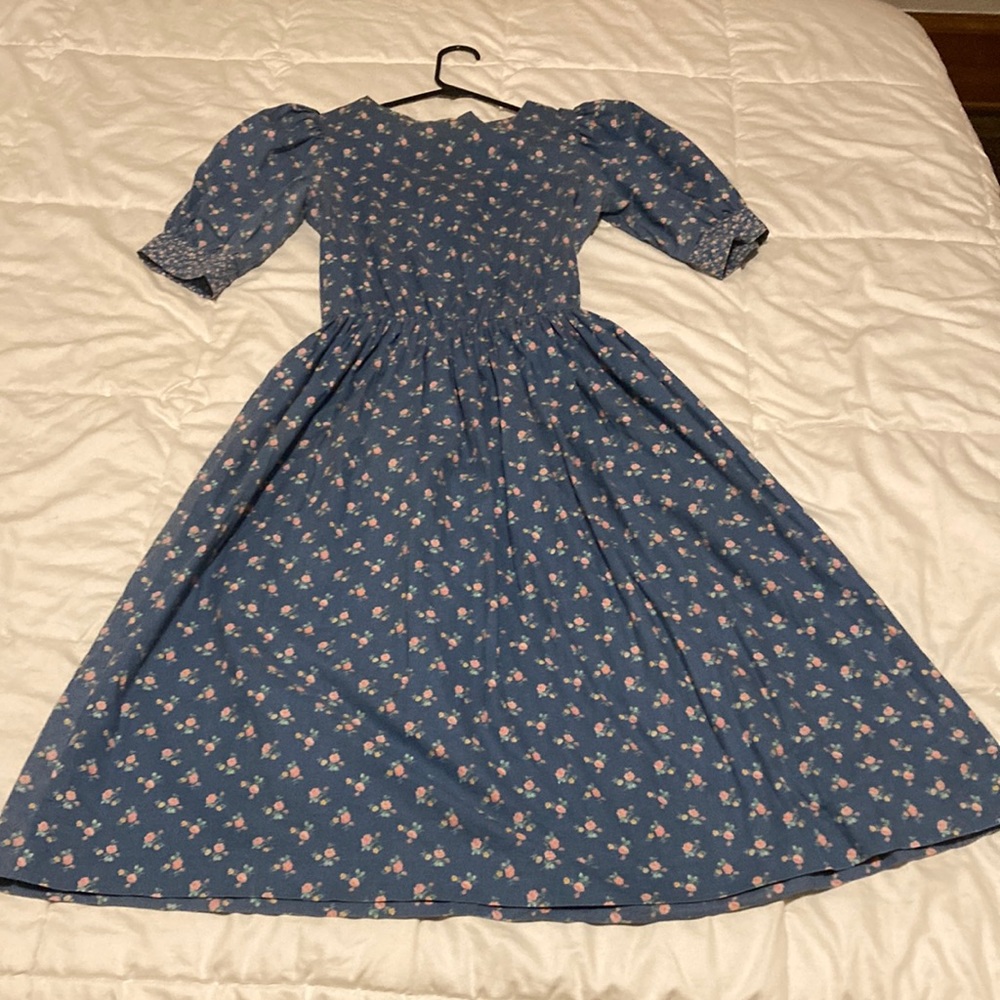 David Robin 70’s Vintage Prairie Dress With Puffed Sleeves